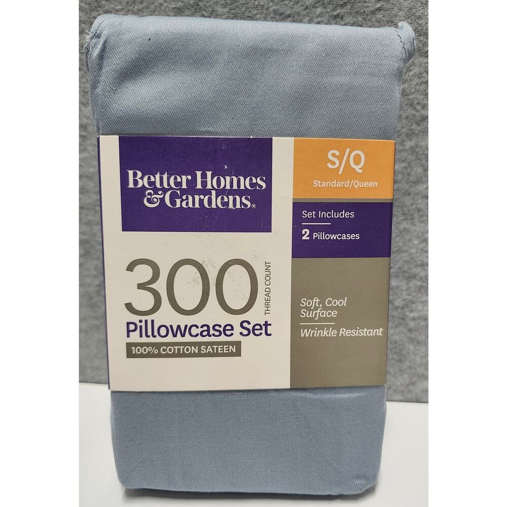 Better Homes Gardens Blue Chalk Pillowcases Standard Queen 300TC